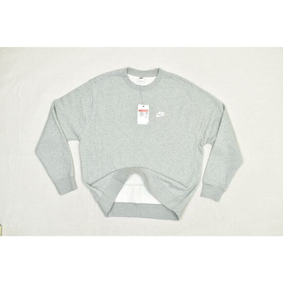 NEW Nike Sportswear Fleece Grey Heather Crewneck Sweatshirt Sz L BV2662-063 Larg - Picture 5 of 8